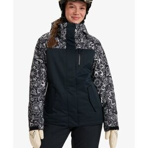ROXY JETTY WOMEN'S SIZE SMALL SNOW JACKET. Coat. NWT Black White